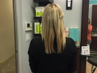 Before. This beauty has a great head of hair but wanted to add some length and volume to her fine texture hair.